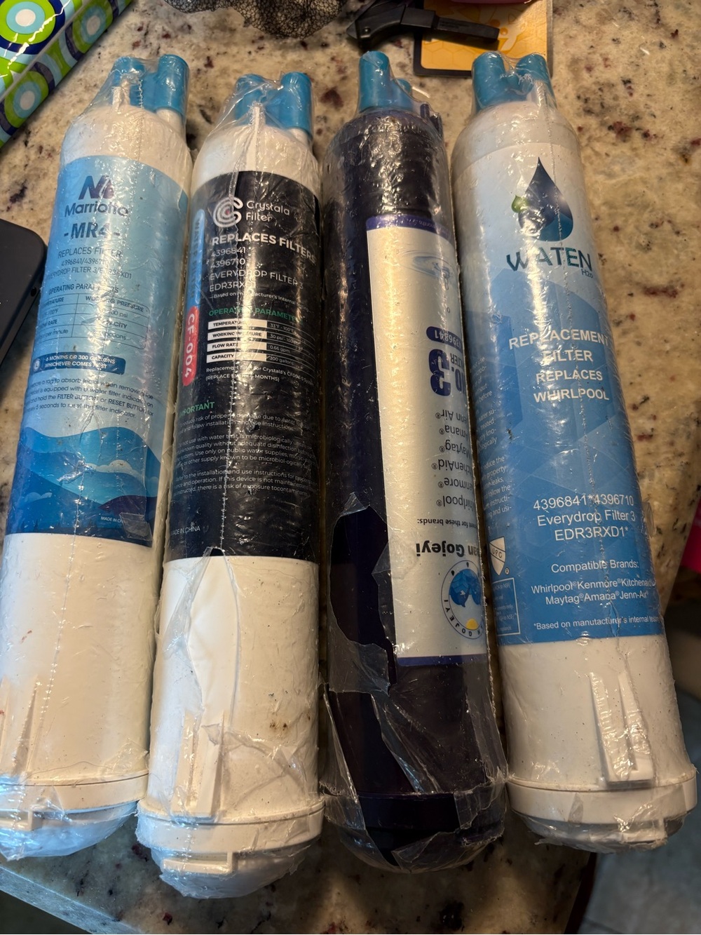 WHR3RXD1 or 4396841 Replacement Refrigerator Water Filters - Assorted Brands
